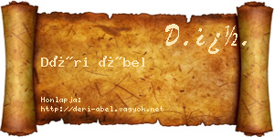 Déri Ábel névjegykártya